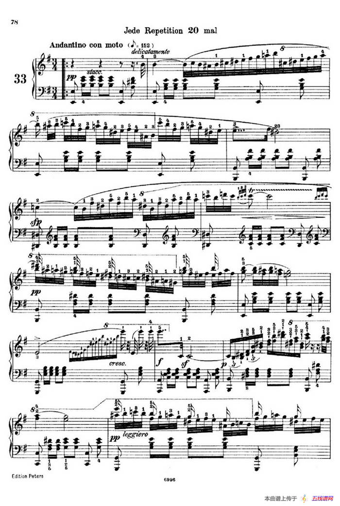 School of the Virtuoso Op.365（60首钢琴高级练习曲·33）