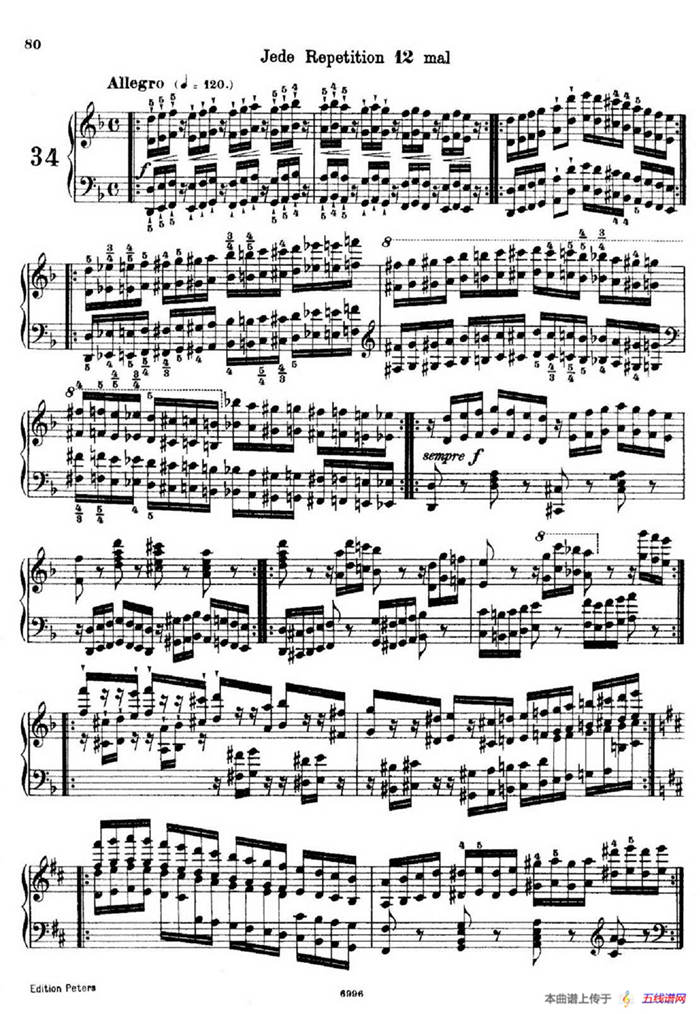 School of the Virtuoso Op.365（60首钢琴高级练习曲·34）