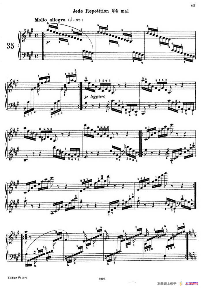School of the Virtuoso Op.365（60首钢琴高级练习曲·35）