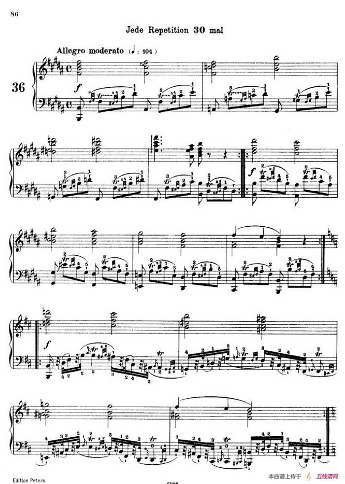 School of the Virtuoso Op.365（60首钢琴高级练习曲·36）
