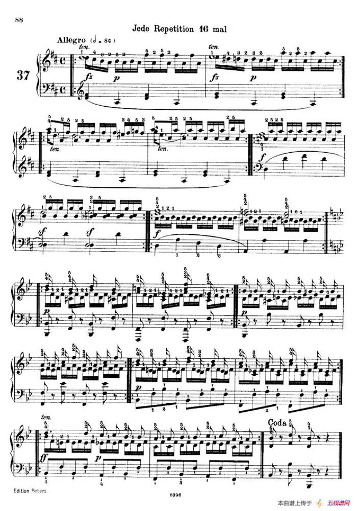 School of the Virtuoso Op.365（60首钢琴高级练习曲·37）