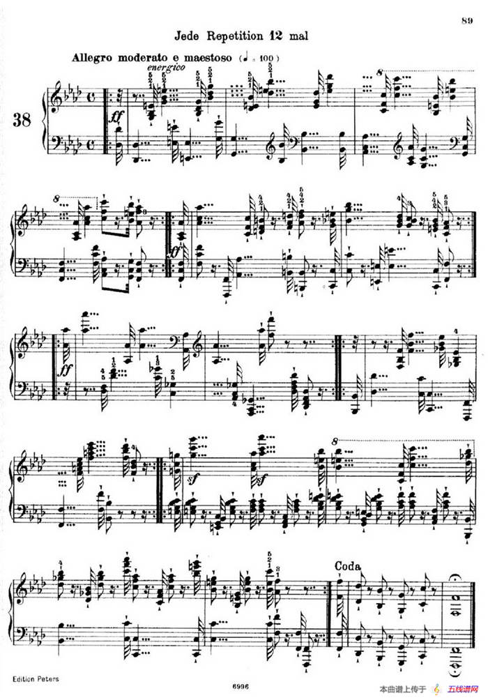 School of the Virtuoso Op.365（60首钢琴高级练习曲·38）