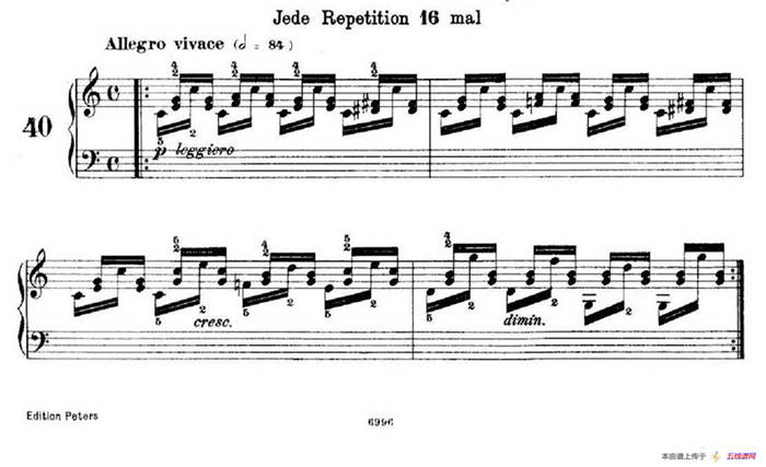 School of the Virtuoso Op.365（60首钢琴高级练习曲·40）