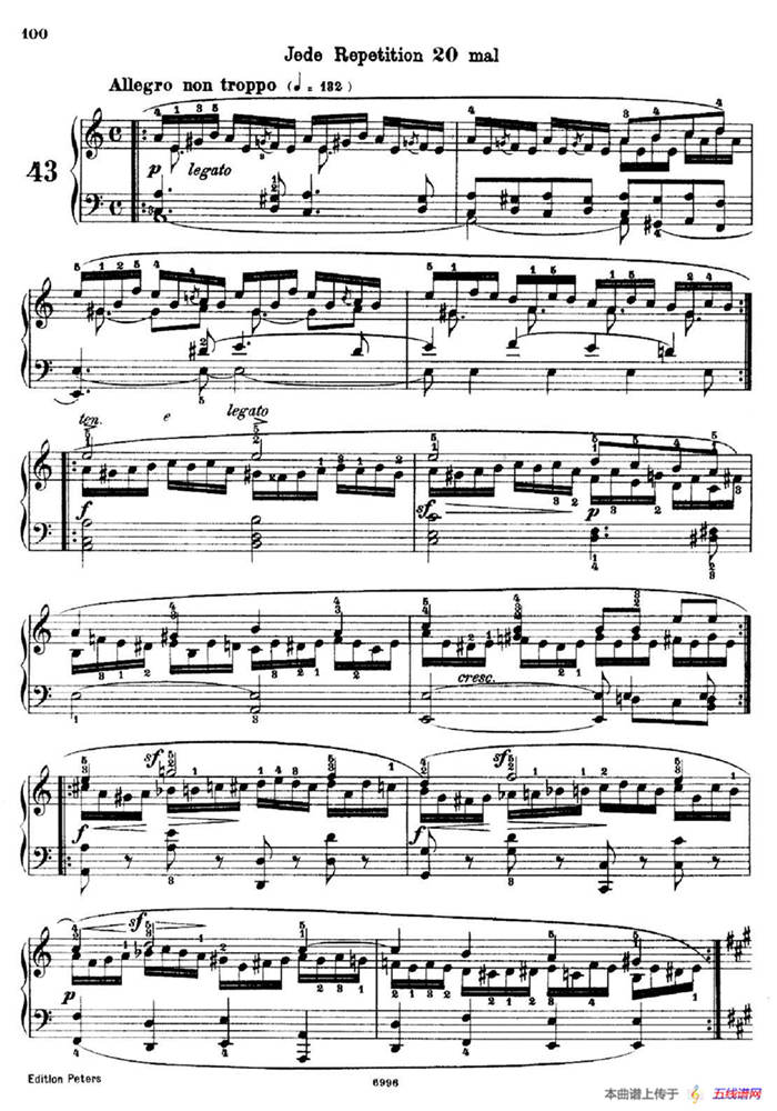 School of the Virtuoso Op.365（60首钢琴高级练习曲·43）