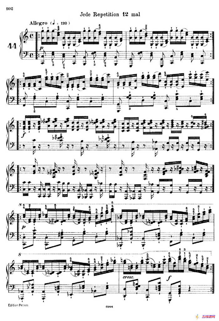 School of the Virtuoso Op.365（60首钢琴高级练习曲·44）