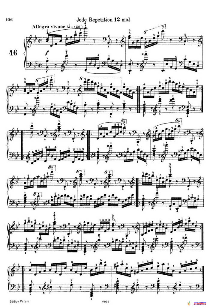 School of the Virtuoso Op.365（60首钢琴高级练习曲·46）