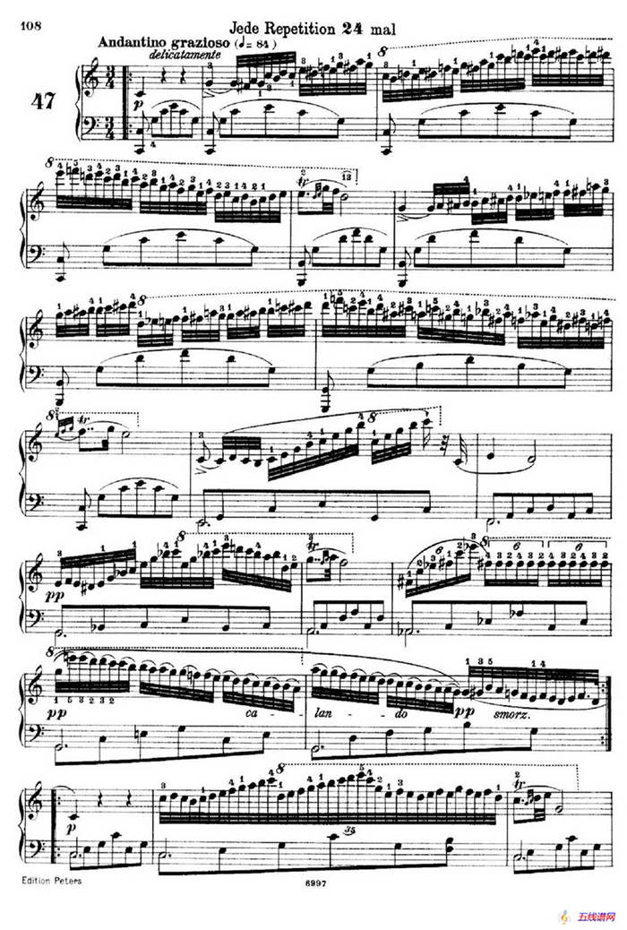 School of the Virtuoso Op.365（60首钢琴高级练习曲·47）