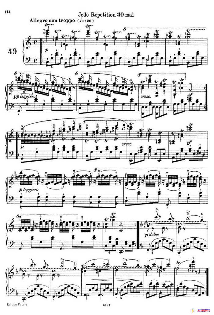 School of the Virtuoso Op.365（60首钢琴高级练习曲·49）