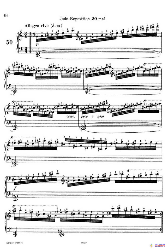 School of the Virtuoso Op.365（60首钢琴高级练习曲·50）