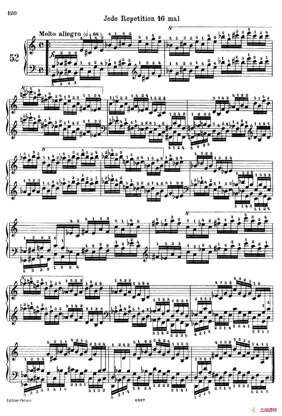 School of the Virtuoso Op.365（60首钢琴高级练习曲·52）