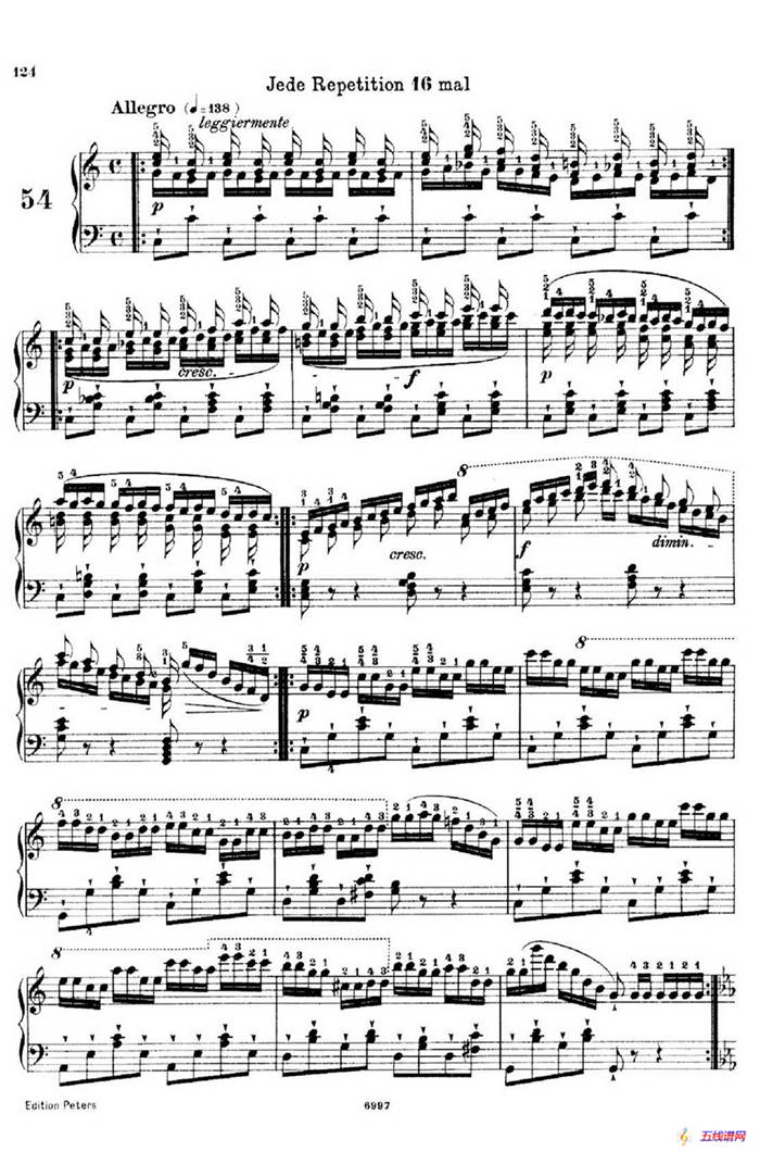 School of the Virtuoso Op.365（60首钢琴高级练习曲·54）
