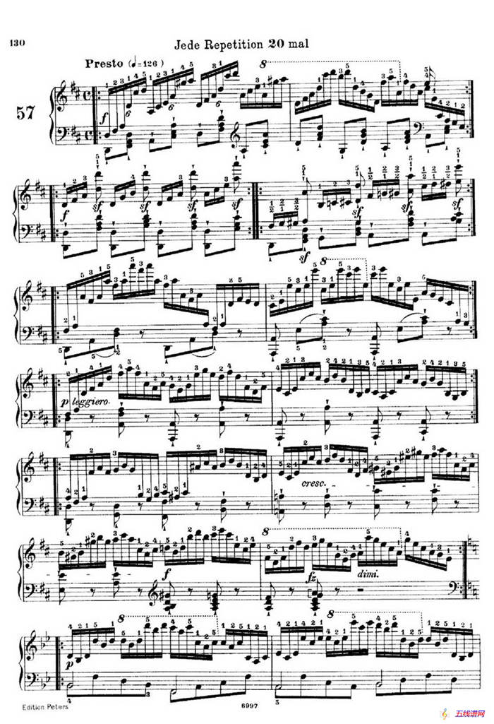School of the Virtuoso Op.365（60首钢琴高级练习曲·57）