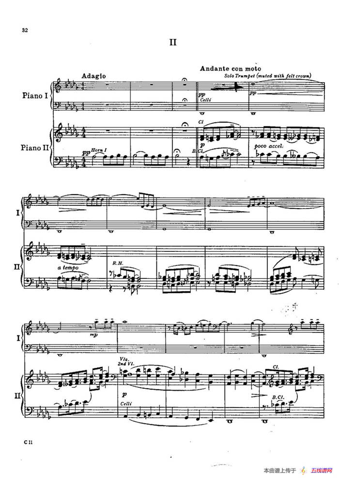 F大调爵士钢琴协奏曲（美版双钢琴原谱 P31—40）