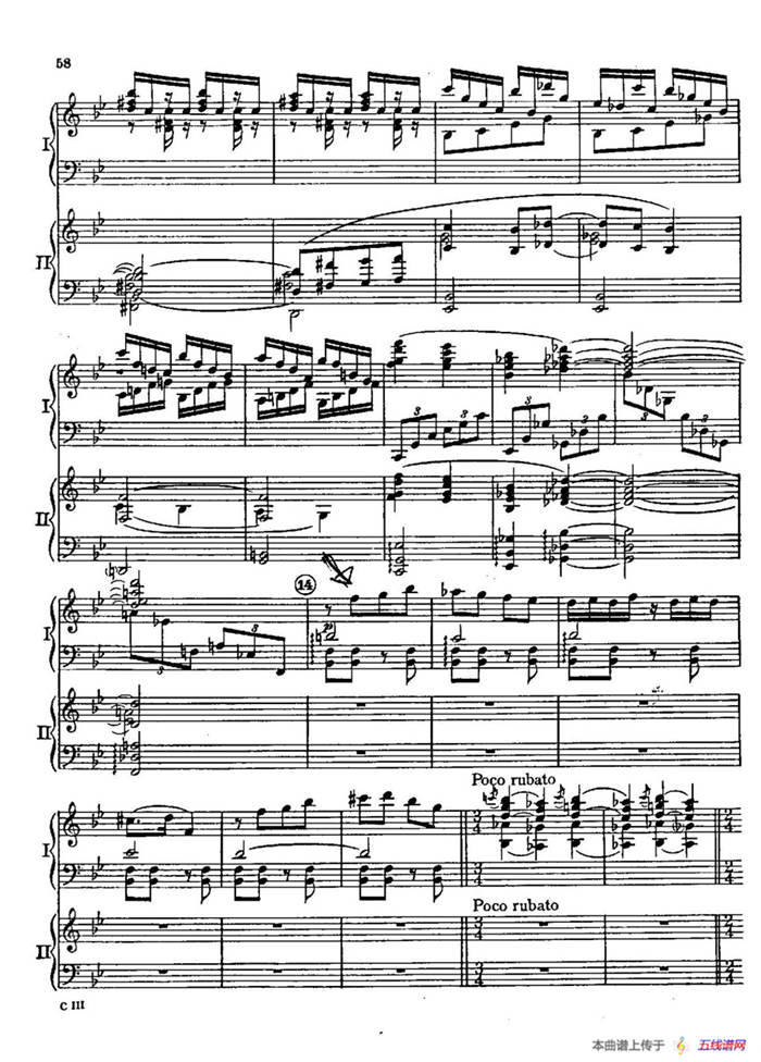 F大调爵士钢琴协奏曲（美版双钢琴原谱 P51—60）