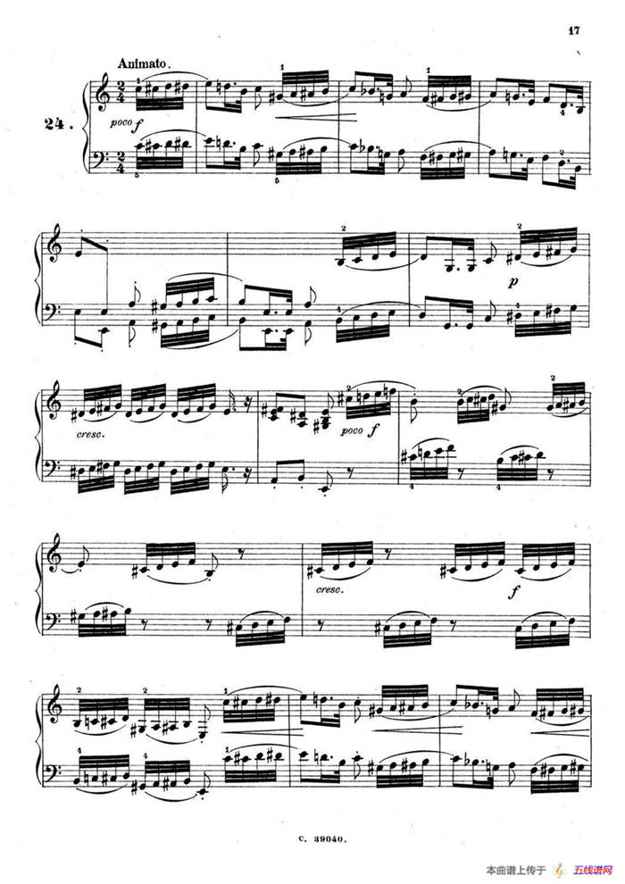 36 Etudes Rhythmiques et Melodiques Op.105（36首节奏与旋律练习曲 20—25）