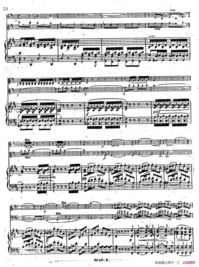 Piano Trio No.1 in d Minor Op.49（d小调第一钢琴三重奏·第三乐章）