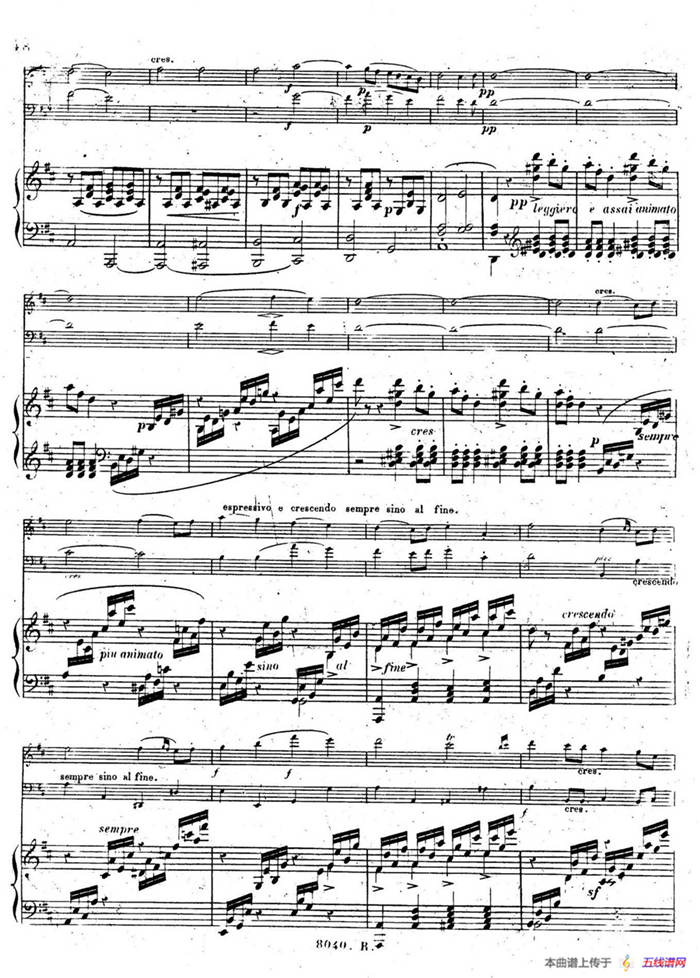 Piano Trio No.1 in d Minor Op.49（d小调第一钢琴三重奏·第四乐章）