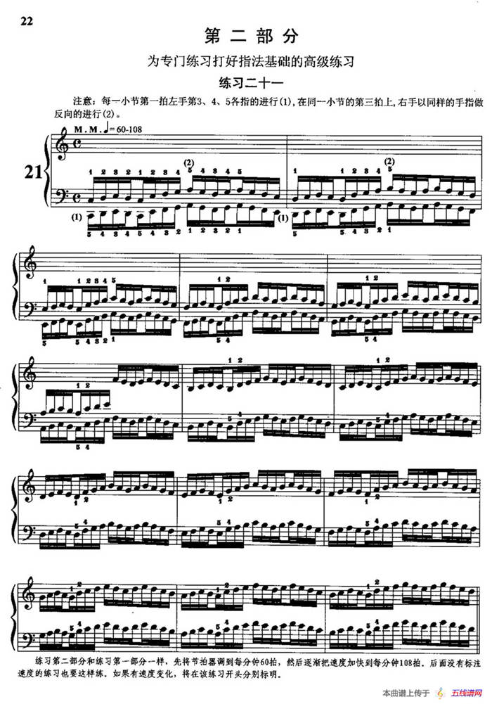 哈农钢琴练指法（第二部分·21）