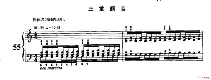 哈农钢琴练指法（第三部分·55—57）