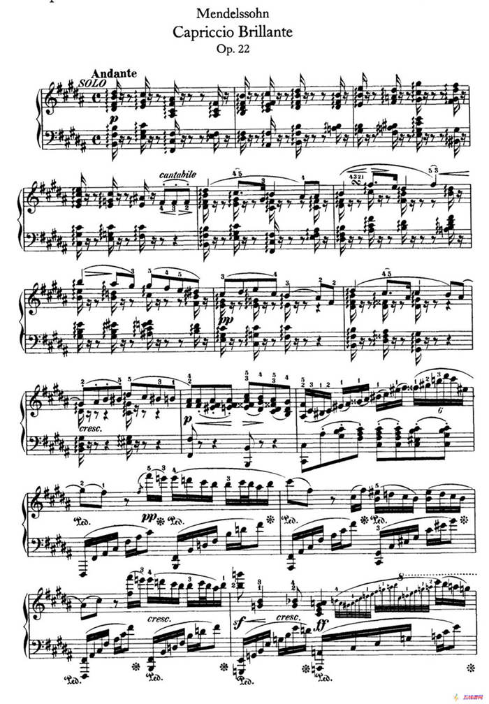 Capriccio Brillante in B Major Op.22（B大调华丽随想曲·钢琴独奏）