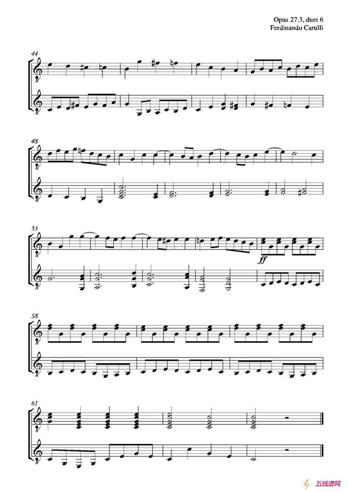 Metodo Completo Op.27-3（古典吉他二重奏练习·6）