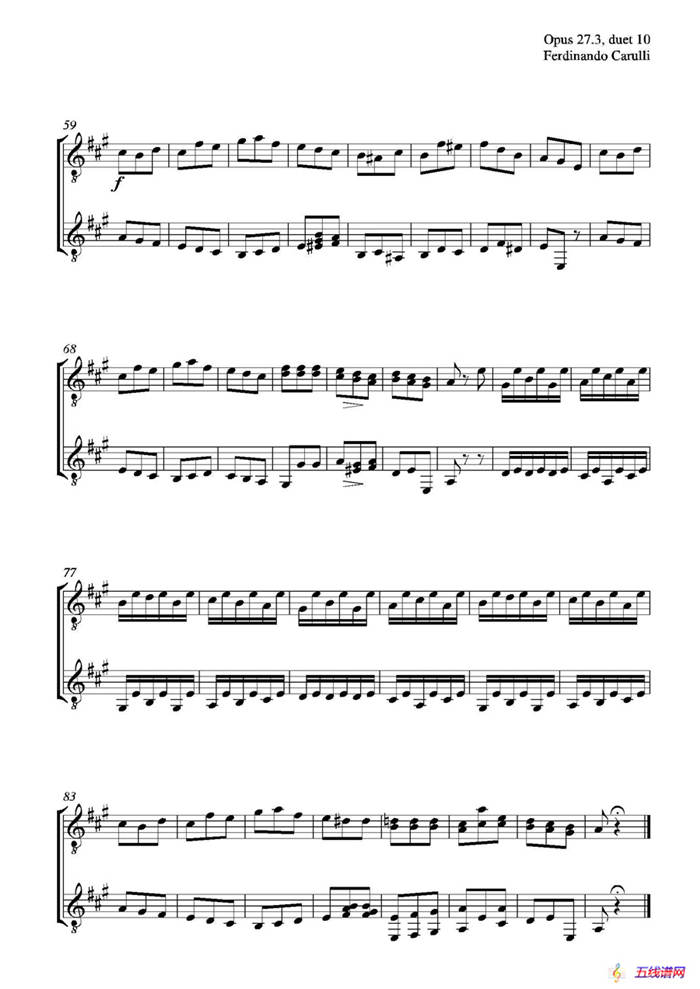 Metodo Completo Op.27-3（古典吉他二重奏练习·10）