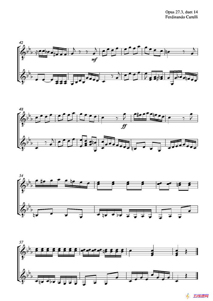 Metodo Completo Op.27-3（古典吉他二重奏练习·14）