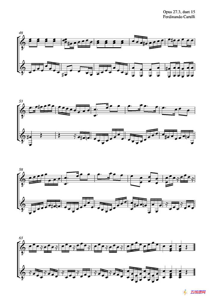 Metodo Completo Op.27-3（古典吉他二重奏练习·15）