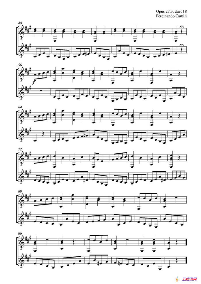 Metodo Completo Op.27-3（古典吉他二重奏练习·18）