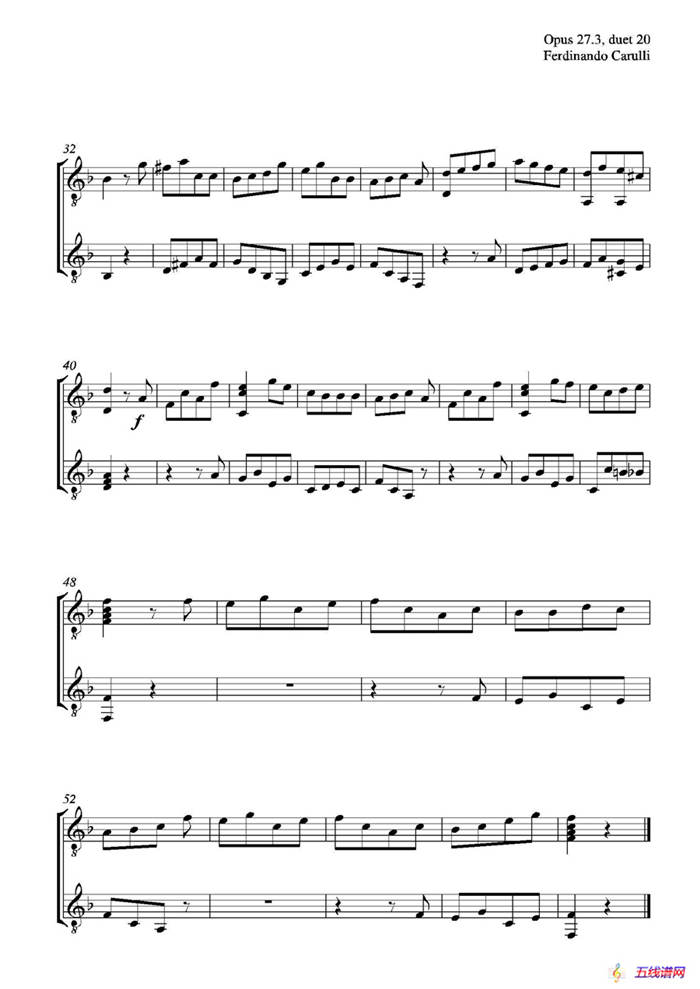 Metodo Completo Op.27-3（古典吉他二重奏练习·20）