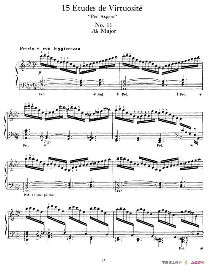 15 Etudes de Vortuosite Op.72（15首辉煌练习曲·11）