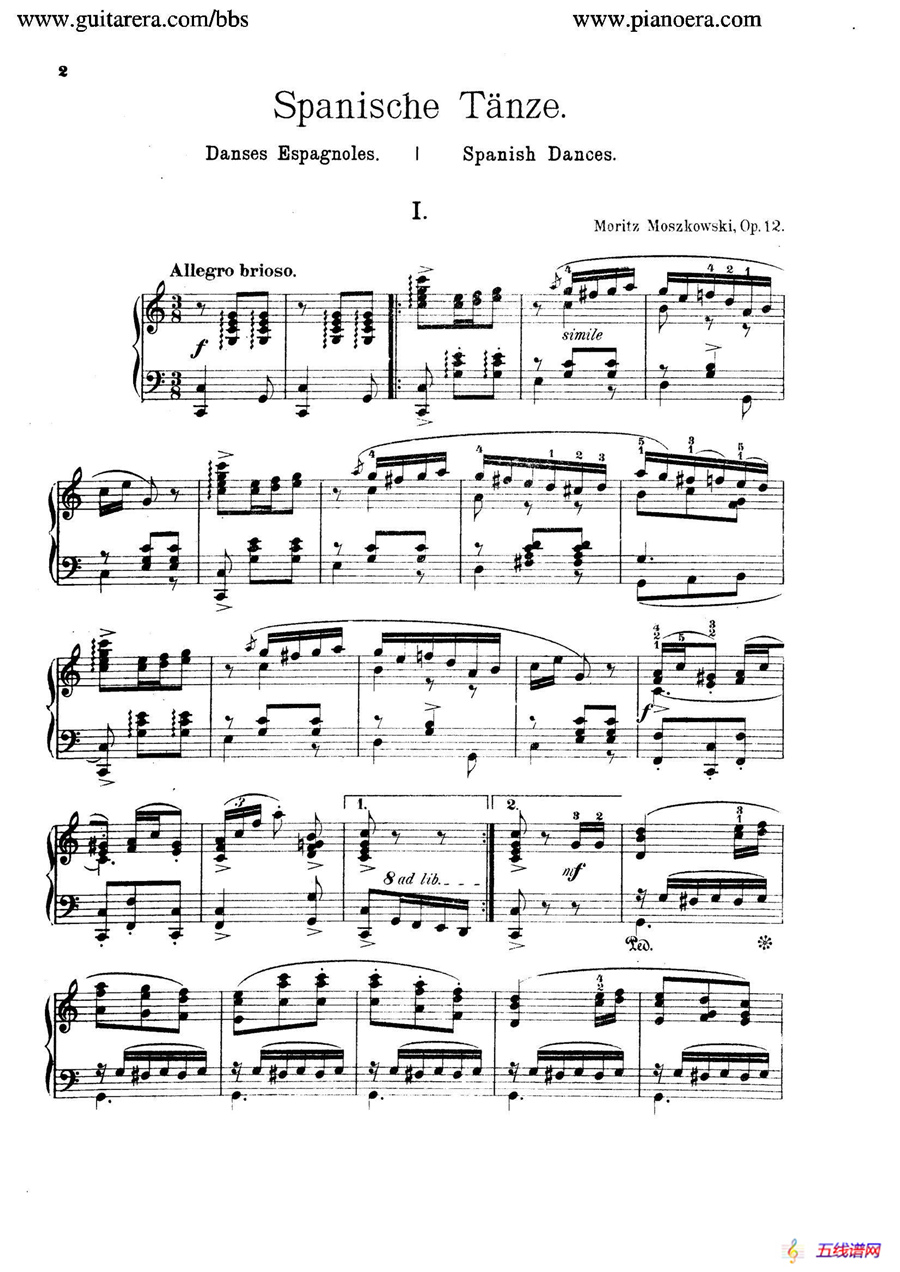 Spanish Dances Op.12（西班牙舞曲·钢琴独奏版）