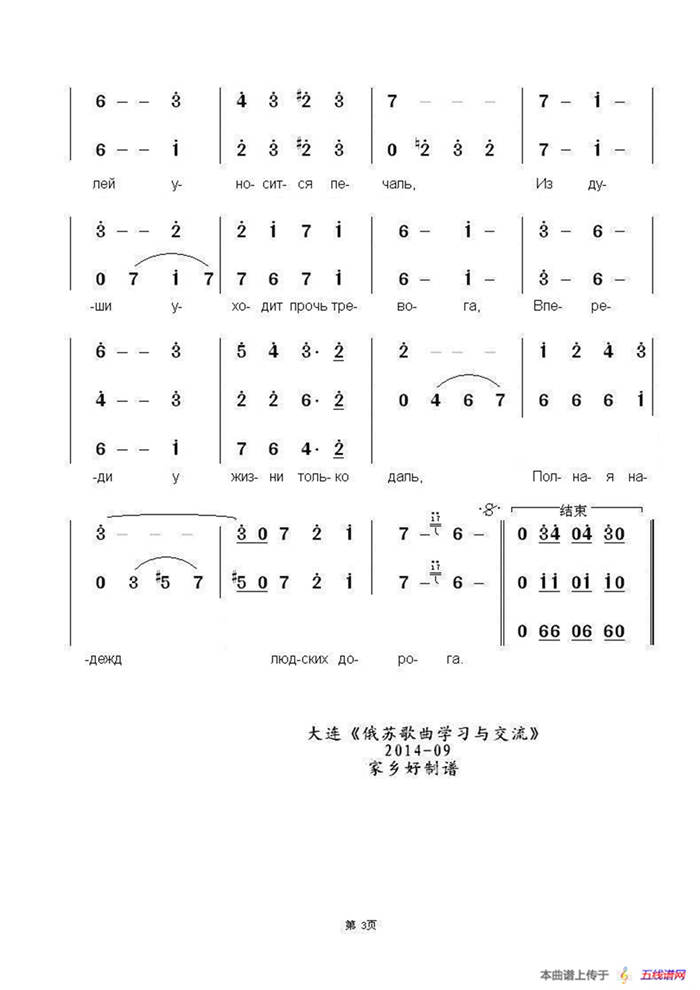 夜莺林Соловьиная Роща（中俄简谱）