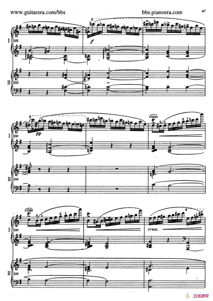 e小调第一钢琴协奏曲 Op.11（双钢琴版·第一乐章）