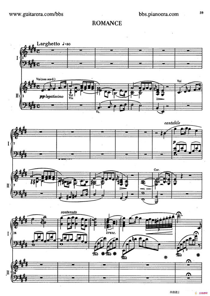 e小调第一钢琴协奏曲 Op.11（双钢琴版·第二乐章）