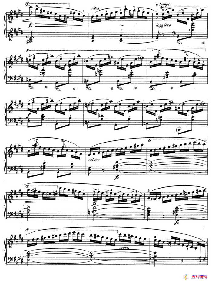 e小调第一钢琴协奏曲 Op.11（（钢琴独奏版·第三乐章）
