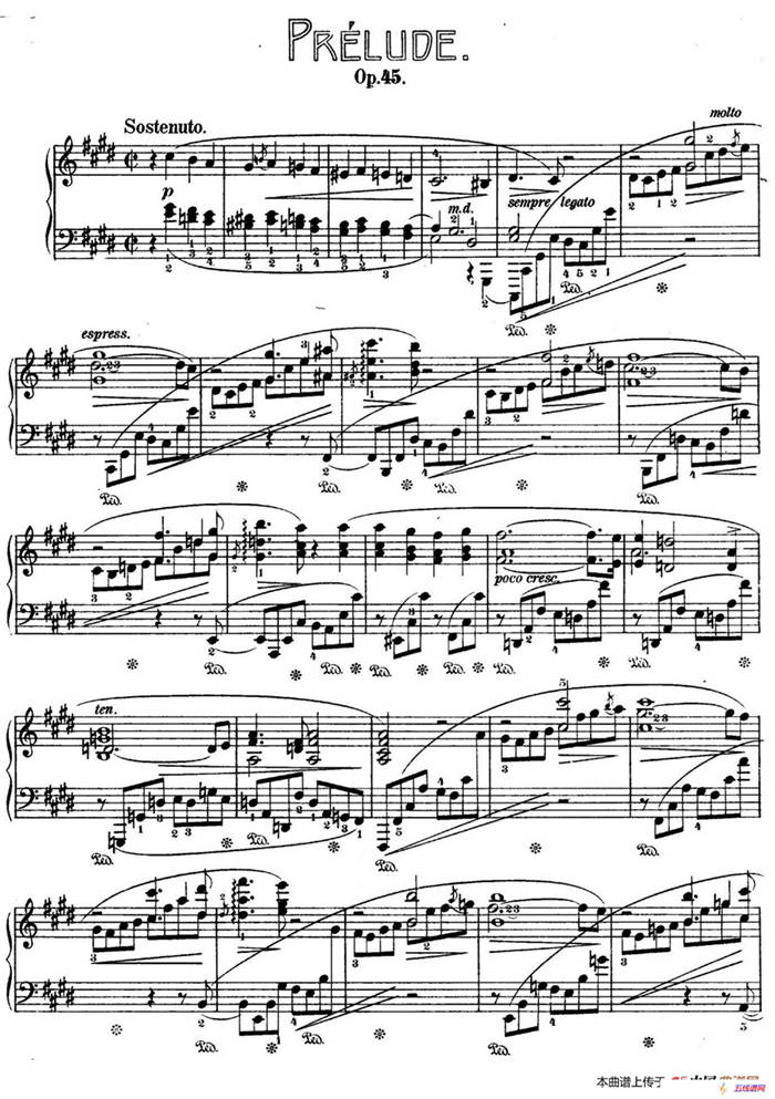 Prelude in c-Sharp Minor Op.45（升c小调前奏曲 ）