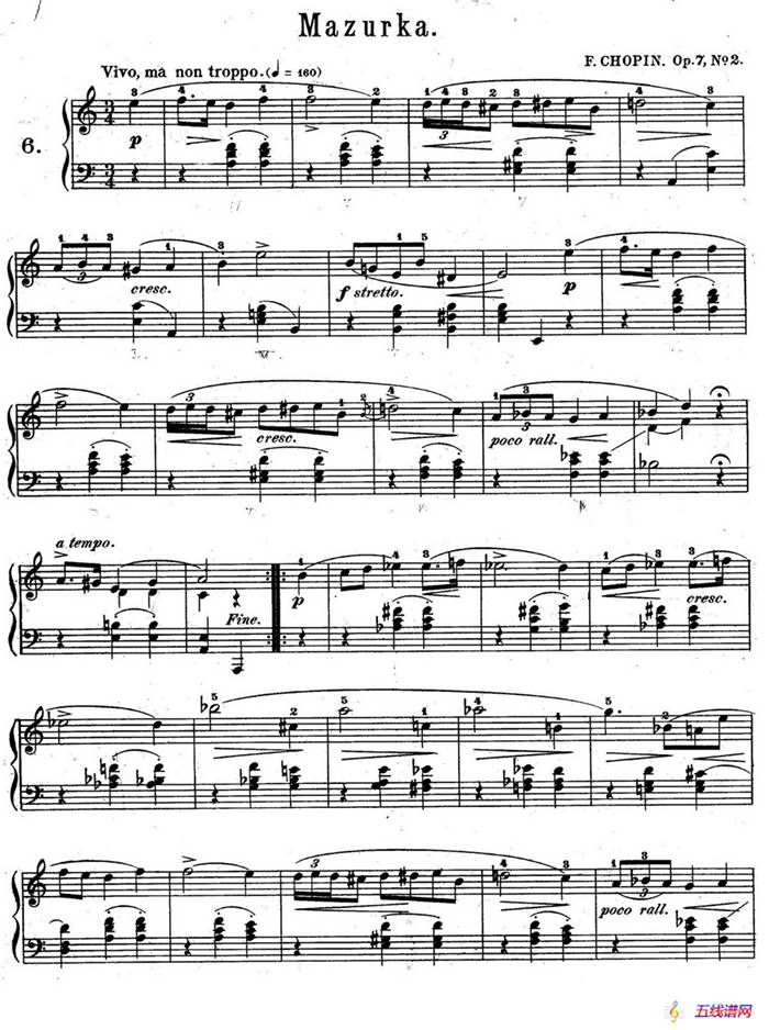  Mazurkas Op.7（5首玛祖卡舞曲·2）