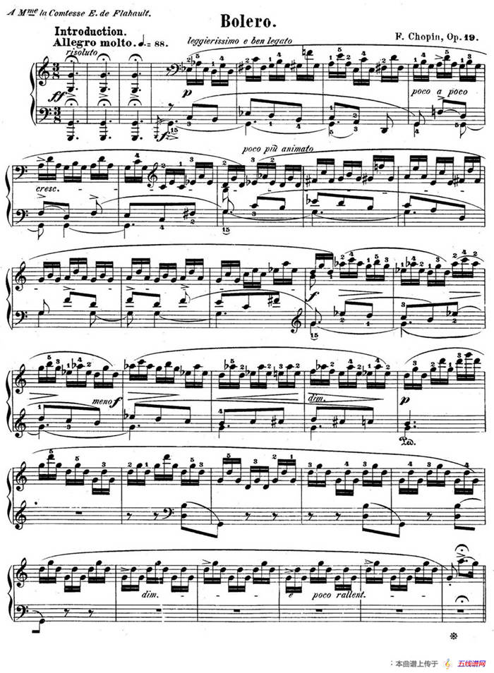 Bolero in C Major Op.19（C大调波莱罗舞曲）