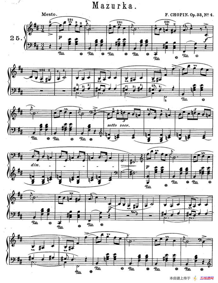 Quatre Mazurkas Op.33（4首玛祖卡舞曲·4）