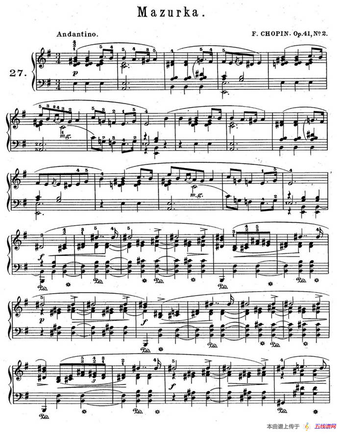 Quatre Mazurkas Op.41（4首玛祖卡·2）