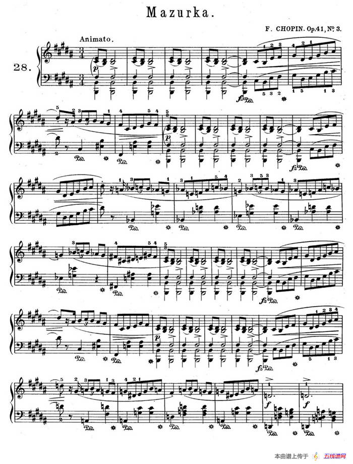 Quatre Mazurkas Op.41（4首玛祖卡·3）