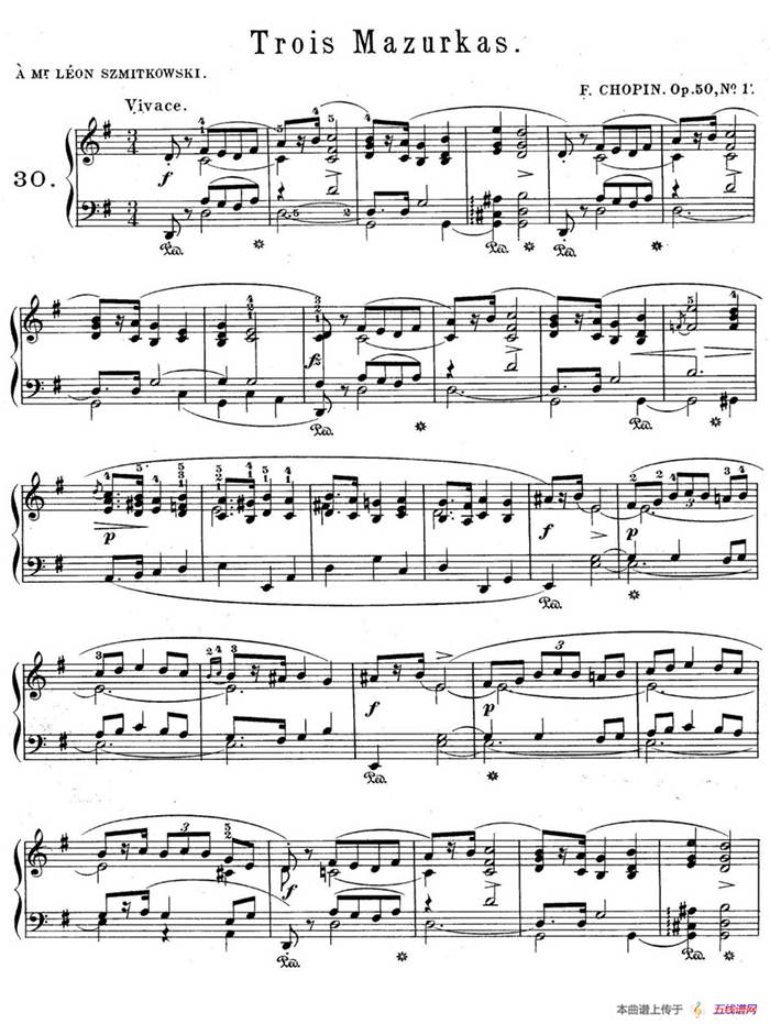 Trois Mazurkas Op.50（3首玛祖卡舞曲·1）