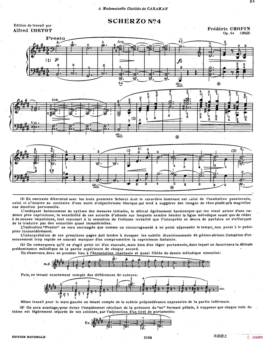 Scherzo No.4 in E Major Op.54（E大调第四谐谑曲·柯尔托教学版​）