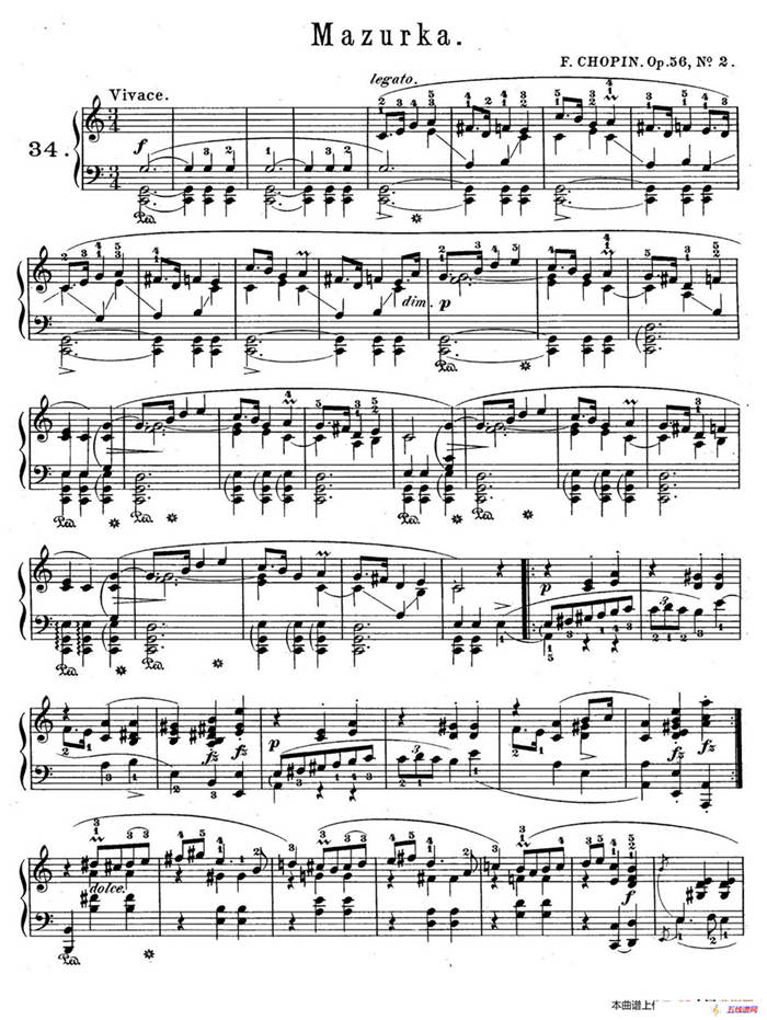 Trois Mazurkas Op.56（3首玛祖卡舞曲·2）