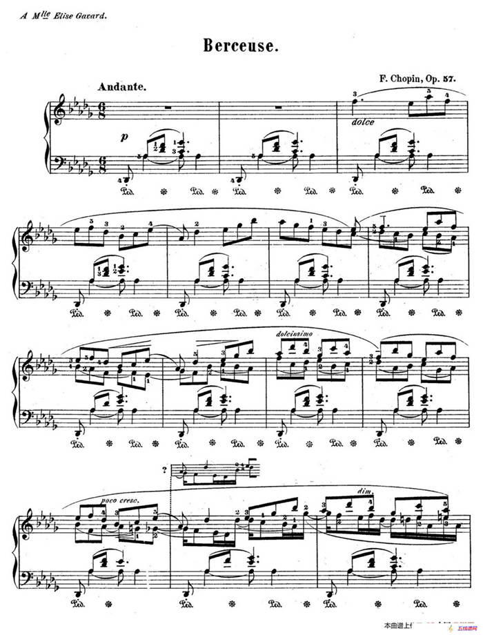 Berceuse in D-flat Major Op.57（降D大调摇篮曲）