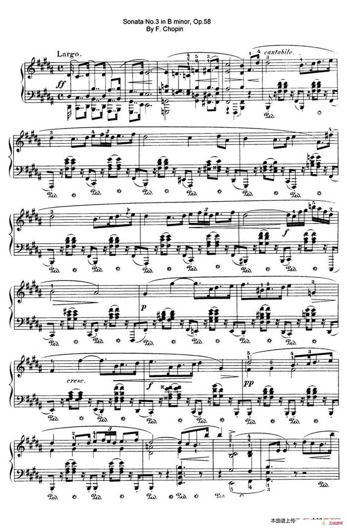 Piano Sonata No.3 in b Minor Op.58（b小调第三钢琴奏鸣曲·第三乐章）