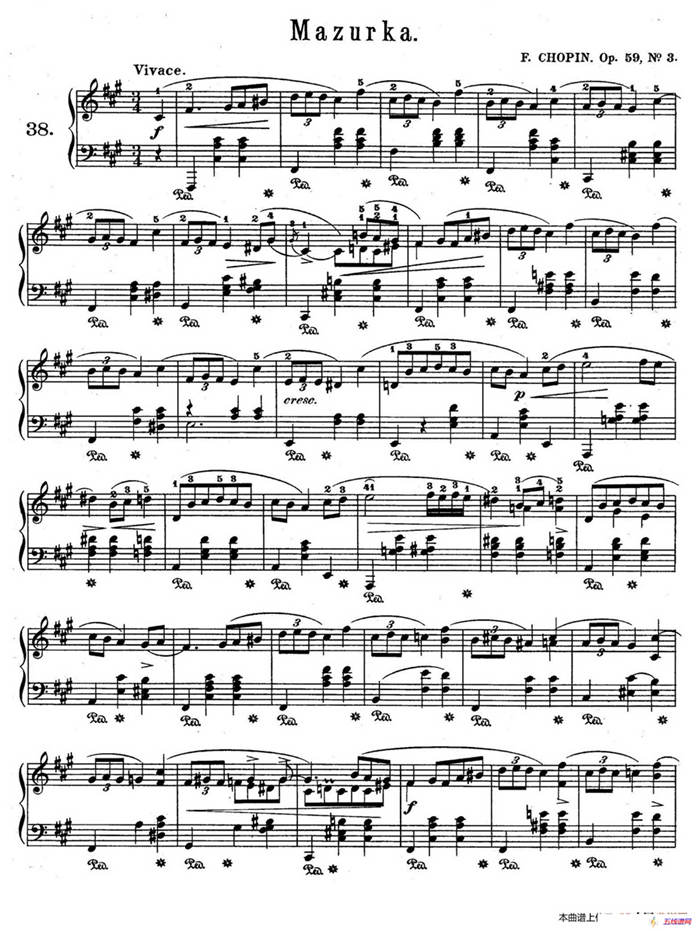 Trois Mazurkas Op.59（3首玛祖卡舞曲·3）