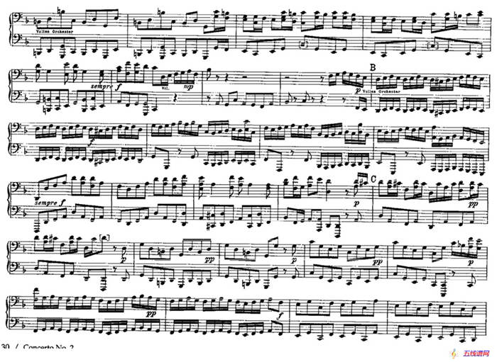 Brandenburg Concerto No.2 in F Major BWV.1047（F大调第二勃兰登堡协奏曲·四手联弹版）