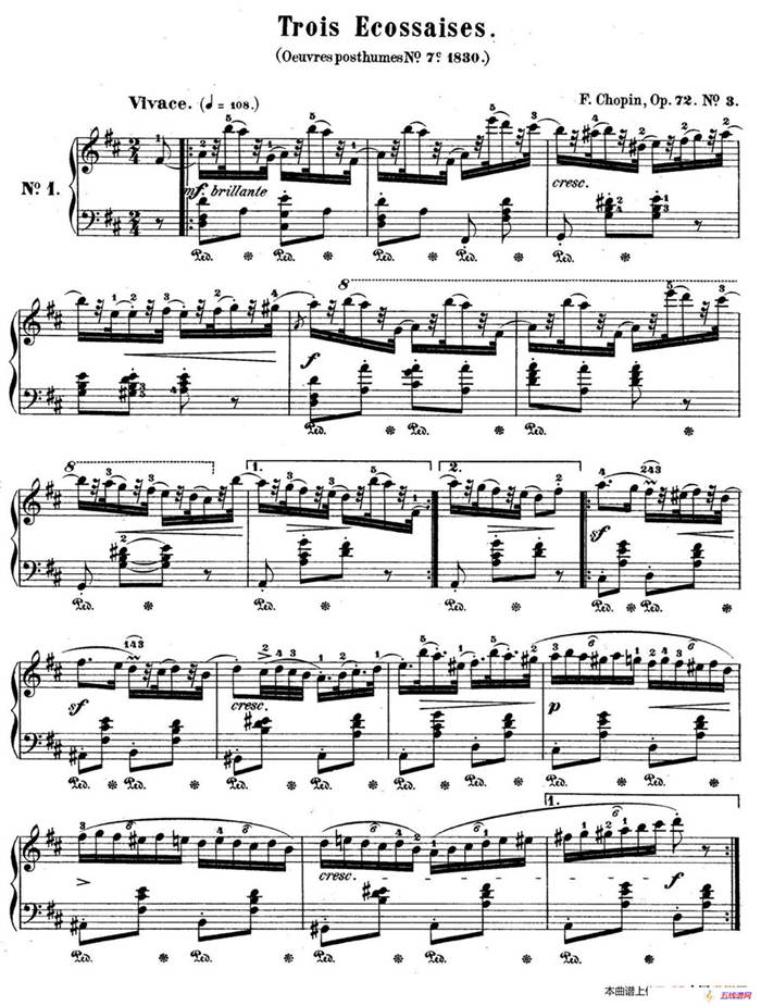 Trois Ecossaises Op.72-3 （3首埃科塞斯舞曲）